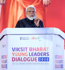 PM Modi addressing youth at Viksit Bharat Young Leaders Dialogue 2026 in New Delhi